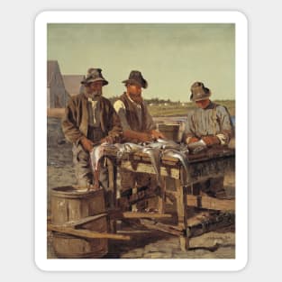 Cleaning Fish by John George Brown Sticker